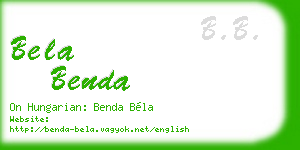 bela benda business card