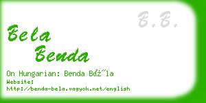 bela benda business card